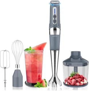 Draadloze handmixer en staafmixer - grijs