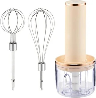 Draadloze handmixer set beige