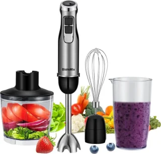 Draadloze Staafmixer Set 1200W met Hakmolen en Maatbeker