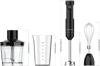 Draadloze staafmixer set – Zwart