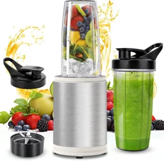 Draagbare blender 2x 800 ml zilver