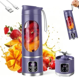 Draagbare blender mini mixer 450 ml lila
