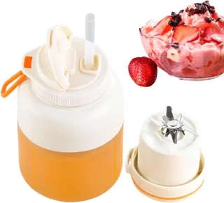 Draagbare blender mixbeker sapfles wit