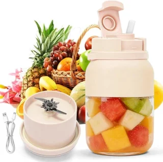 Draagbare blender smoothie maker 1200 ml beige