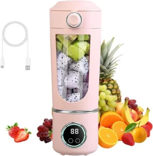 Draagbare blender smoothie maker 700 ml roze