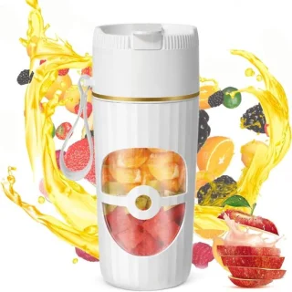 Draagbare blender - smoothie maker mini - 400 ml - wit