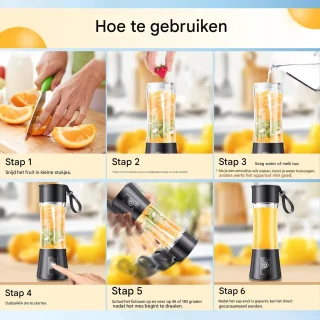 Draagbare Blender Zwart - Mini Blenderbeker