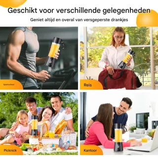 Draagbare Blender Zwart - Mini Blenderbeker