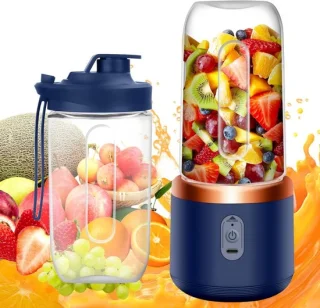 Draagbare fruitblender 400 ml blauw