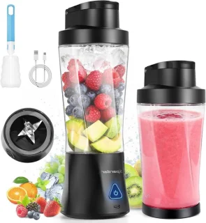 Draagbare mixer - mini blender - 700 ml - zwart