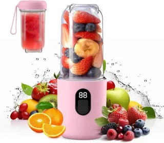 Draagbare mixer - smoothie maker - 500 ml - roze
