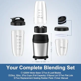 Draagbare Smoothie Blender 600 ml - 12-delige set