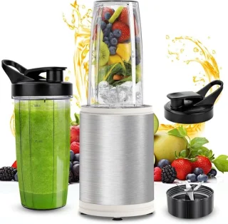 Draagbare smoothie maker - mini blender - zilver