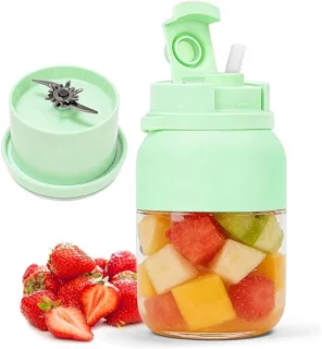 Draagbare smoothiemaker 1200 ml lichtgroen