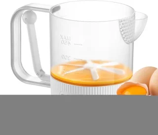 Eieren mixer beker - klopper schuimer - wit - 18.5 cm