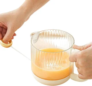 Eierklopbeker handmixer 500 ml wit