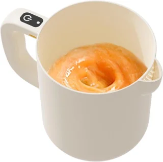 Elektrische eierklopper - draadloze keukenmixer - beige