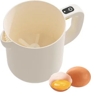 Elektrische Eierklopper - Eimixer Roomklopper - Keuken Bakken - Oplaadbaar Snoerloos - 1 Liter - Beige
