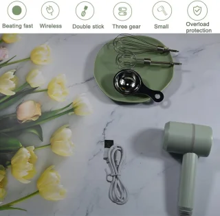Elektrische handmixer 3-speed USB oplaadbaar groen