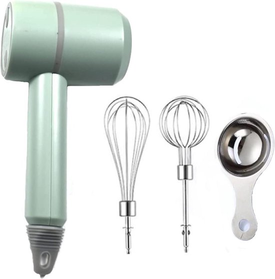 Elektrische handmixer 3-speed USB oplaadbaar groen