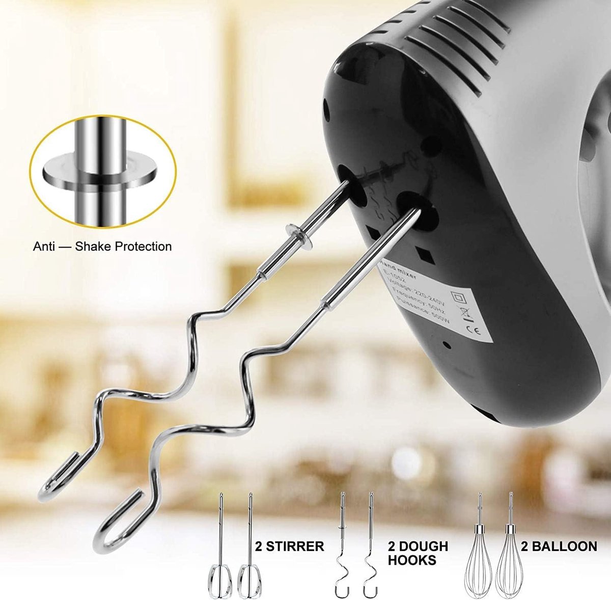 Elektrische handmixer 500 W met accessoires