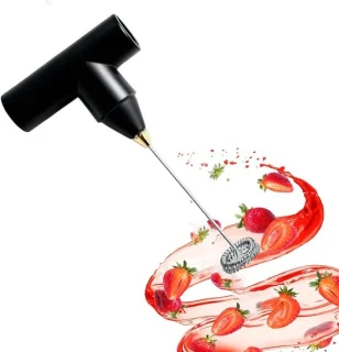 Elektrische Handmixer - Draadloze Blender - Bakken en Mixen - Verwijderbare Batterij - 23 cm - Zwart