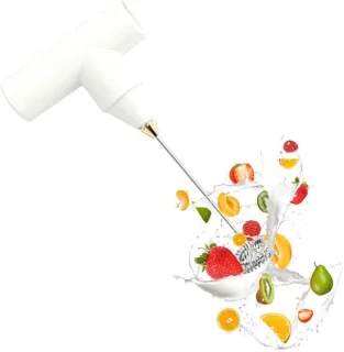 Elektrische Mixer - Draadloze Blender Klopper - Bakken en Maken - Verwijderbare Accu - 23 x 6 cm - Wit