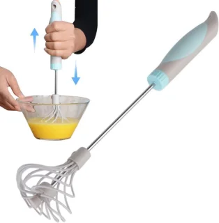 Gardeer Mixer - Semi Automatische Garde Hand Blender - Beslag Klutsen - Roestvrij Staal Draaimechanisme - 36.5 x 6.5 cm
