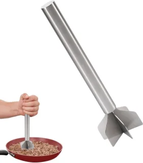 Gehaktmenger vleeshakker 25 cm zilver