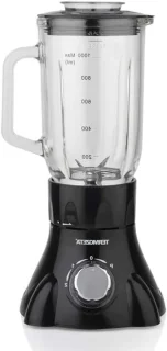 Glazen blender keukenmixer 1 liter zwart