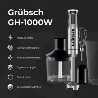 Grübsch GH-1000W Pro 3-in-1 Staafmixer Set