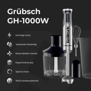 Grübsch GH-1000W Pro 3-in-1 Staafmixer Set