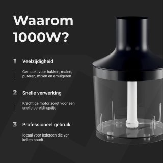 Grübsch GH-1000W Pro 3-in-1 Staafmixer Set