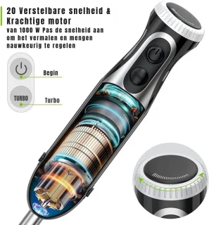 GTB® Braun Staafmixer Set Zwart