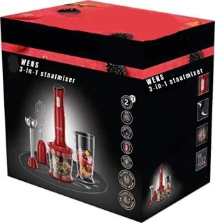 GTB Staafmixer Set Braun Rood