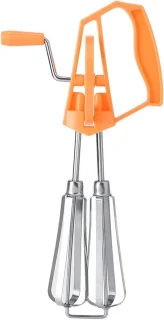 Hand crank egg beater - hand mixer blender - 25.5 cm - oranje
