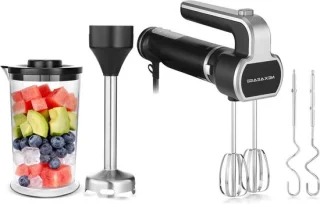 Handmixer blender keukenmachine 600 watt zilver