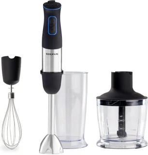 Handmixer en staafmixer met hakmolen, zwart