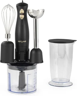 Handmixer set met hakmolen zwart-goud