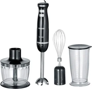 Handmixer set met staafmixer, zwart RVS
