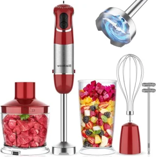 Handmixer set - staafmixer blender - keuken assistent - rood