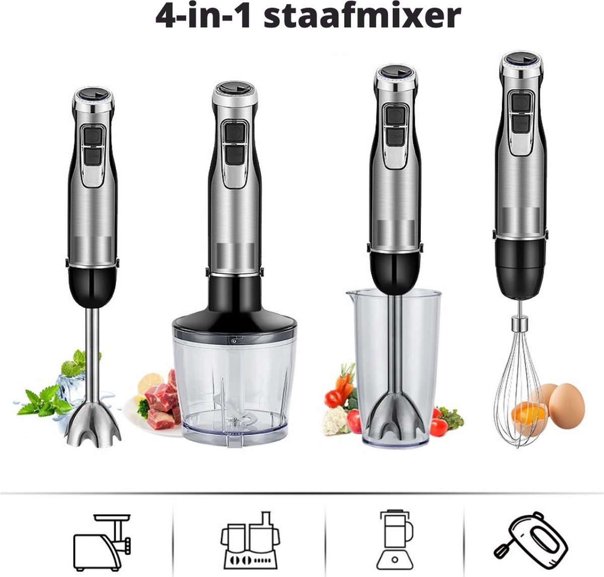 Wat vinden we goed aan de Happyment 4-in-1 Staafmixer Set 1200W