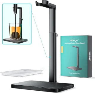 Hars mixerstand met epoxyhouder, 16.79 x 14.2 cm, zwart