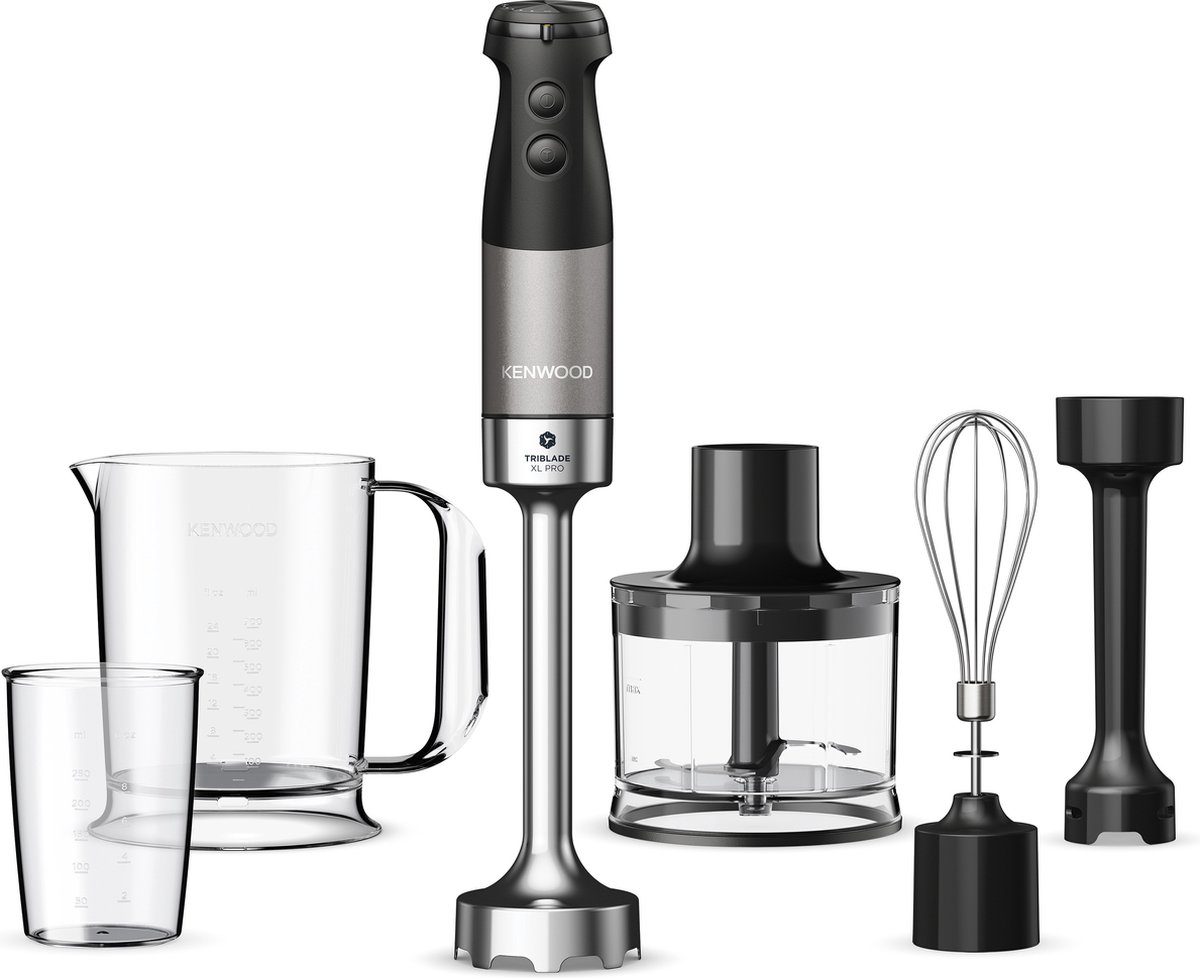 De Kenwood Triblade XL Pro HBM80.322BK Staafmixer Grijs in één oogopslag