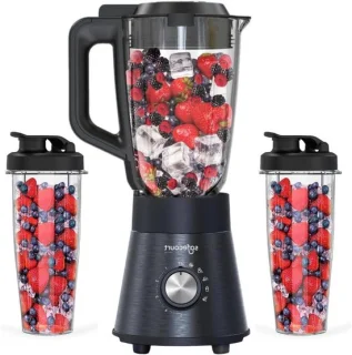 Keuken blender smoothie maker ijscrusher - 1,5 liter - zwart