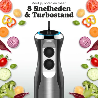 Kitchello 5-in-1 Staafmixer Set Zwart RVS