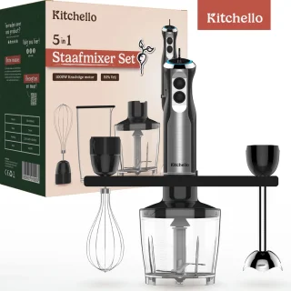 Kitchello 5-in-1 Staafmixer Set Zwart RVS