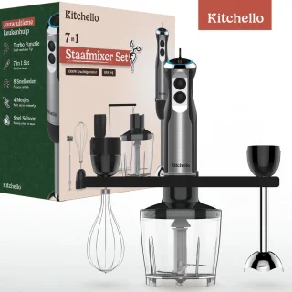 Kitchello 7-in-1 Staafmixer Set Zwart RVS