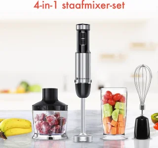 KitchenBrothers 4-in-1 Staafmixer Set RVS