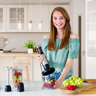 KitchenBrothers 4-in-1 Staafmixer Set RVS
